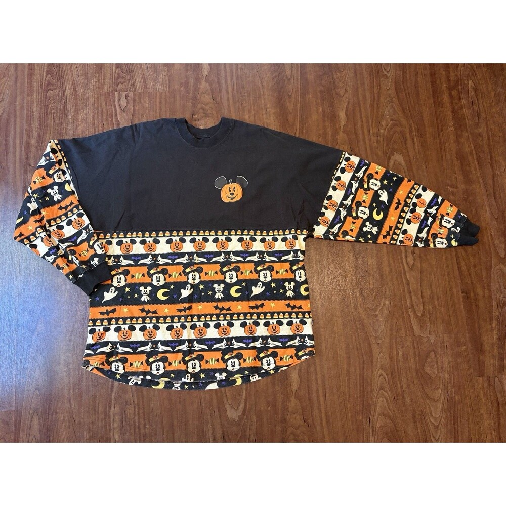 Disney Spirit Jersey Mickey Mouse BOO! Halloween Long Sleeve Shirt Adult Size M